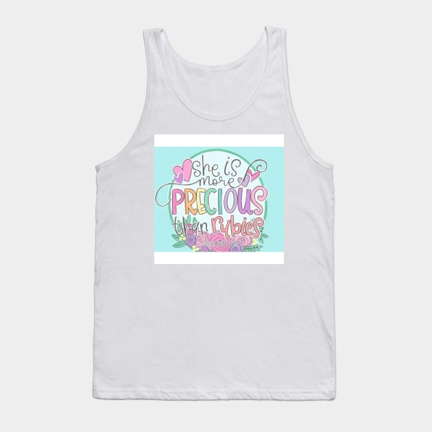 She's Precious (Proverbs 3:15) Tank Top by PinkPurpleLace 